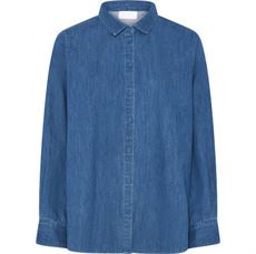 FRAU SKJORTE, DHAKA DENIM SHIRT, DARK BLUE DENIM